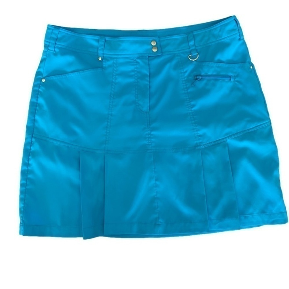 GG BLUE Skort Luxe Sport Boca Pockets Double Pleat Cerulean Blue Women Size 12